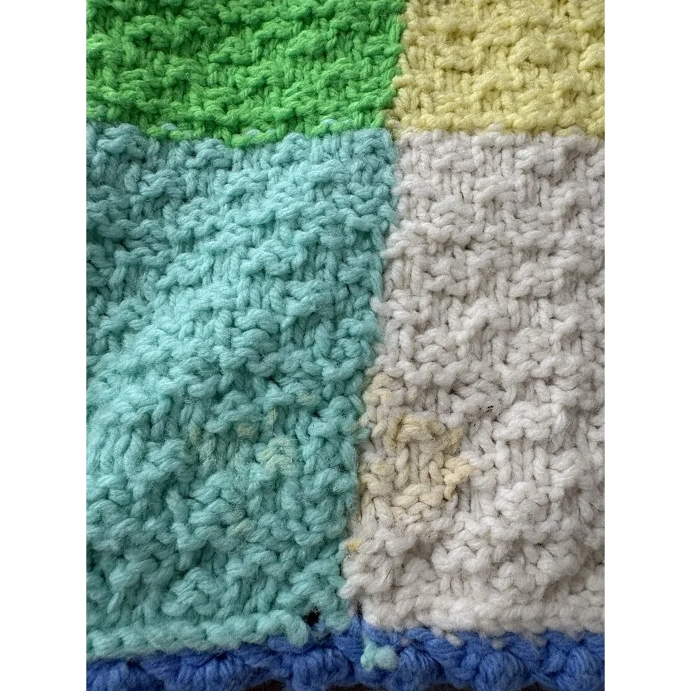 Handmade Vintage Crochet Blanket Easter‎ Pastels Afghan Throw 39